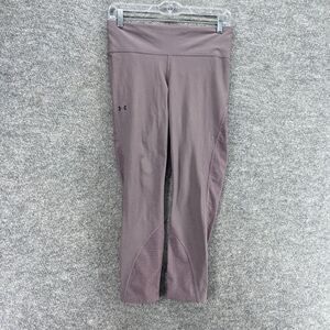 Under Armour Leggings Women M Medium Gray Fitted Mid Rise Pull On Capri Casual